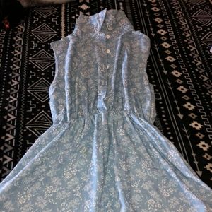 Blue dress with white flowers